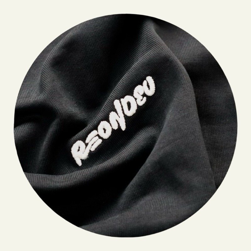 10159 negro(1) Camiseta Oversize con Logo Bordado - 이미지 3