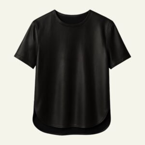 20077(1) Camiseta efecto piel negra Reondeu