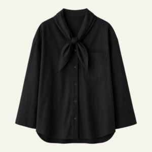 20086(1) Camisa Negra con Lazo Cuello