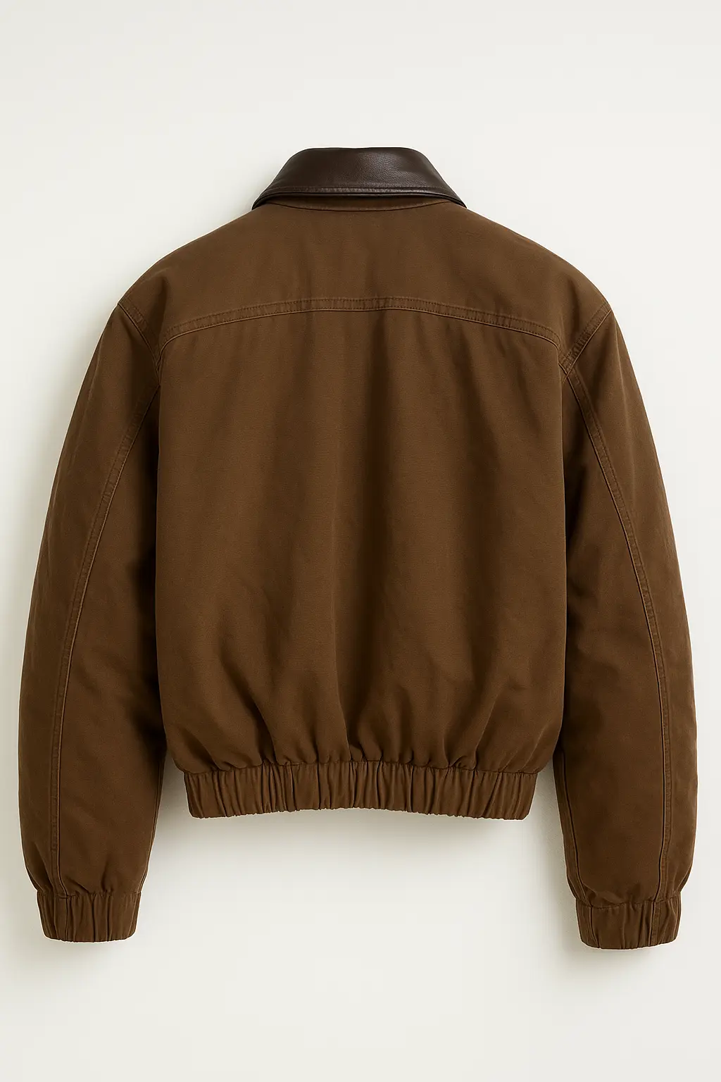 5517 chaqueta trasera Chaqueta Bomber Marrón con Cuello de Piel Reondeu - Imagen 2