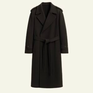 65641 negro(2) Abrigo Largo Clásico Algodón Unisex