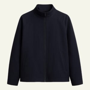 Chaqueta Urbana con Cremallera – Azul Oscuro / Negro