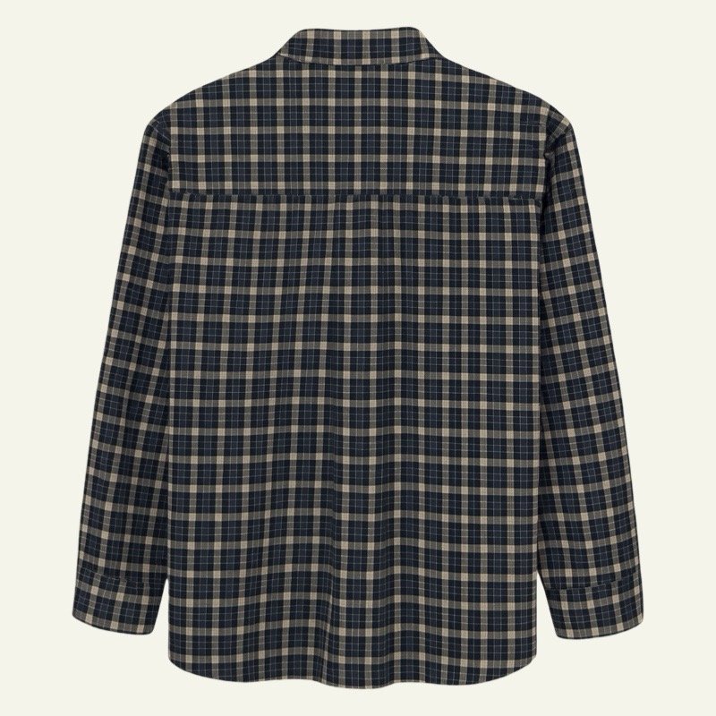 80151azulbeige Camisa de Cuadros Unisex – Azul Beige / Azul Verde / Café - Imagen 9