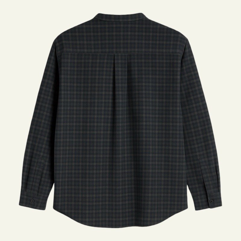 80151azulverde Camisa de Cuadros Unisex – Azul Beige / Azul Verde / Café - Imagen 6