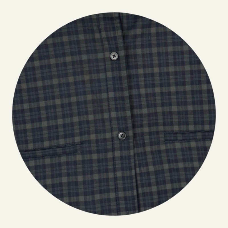 80151azulverde(2) Camisa de Cuadros Unisex – Azul Beige / Azul Verde / Café - Imagen 7