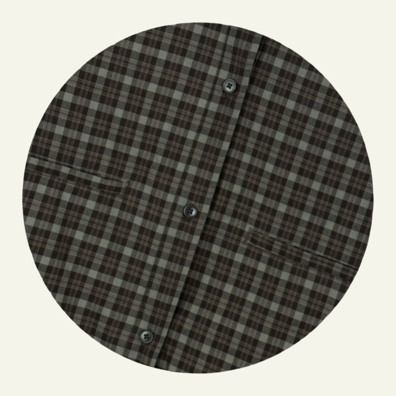 80151cafe Camisa de Cuadros Unisex – Azul Beige / Azul Verde / Café - Imagen 4