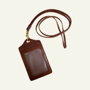 Funda Porta-Tarjetas de Cuero con Cordón